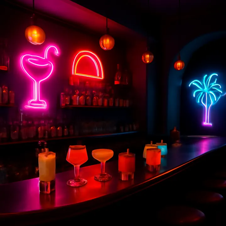 Trendy cocktail bar scene